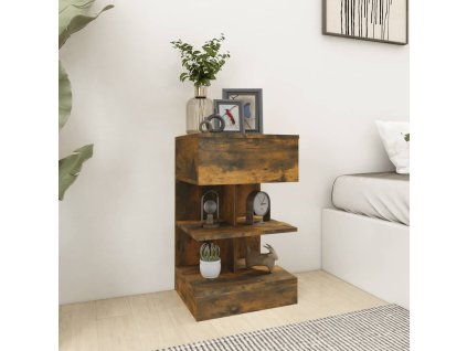 Noční stolky 2 ks kouřový dub 40 x 35 x 65 cm kompozitní dřevo
