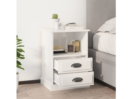 Noční stolky 2 ks bílé s vysokým leskem 43 x 36 x 60 cm