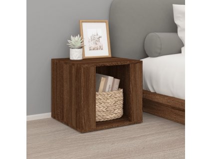 Noční stolek hnědý dub 41 x 40 x 36 cm kompozitní dřevo