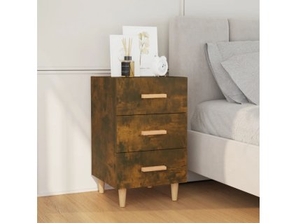 Noční stolek kouřový dub 40 x 40 x 66 cm kompozitní dřevo