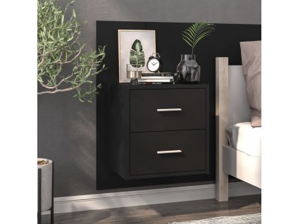 Nástěnný noční stolek černý