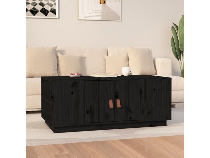 Konferenční stolek černý 100 x 50 x 41 cm masivní borové dřevo