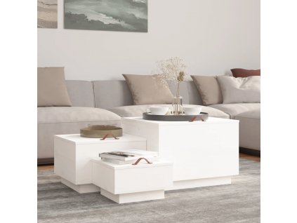 Úložné boxy s víkem 3 ks bílé masivní borové dřevo
