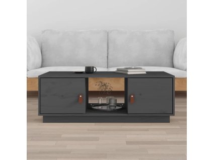 Konferenční stolek šedý 100x50x35 cm masivní borové dřevo