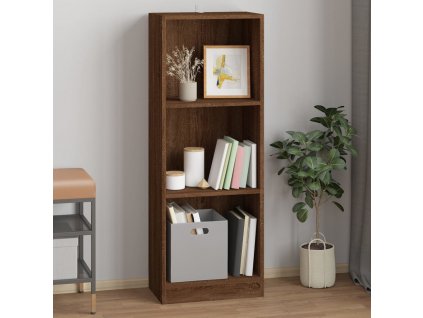 3patrová knihovna hnědý dub 40 x 24 x 109 cm kompozitní dřevo
