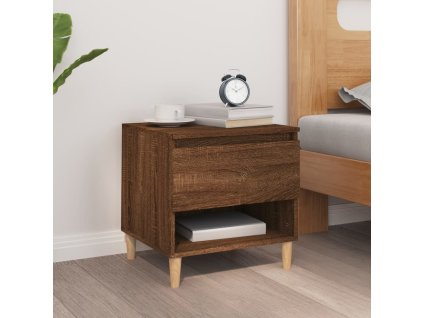 Noční stolek hnědý dub 50 x 46 x 50 cm kompozitní dřevo
