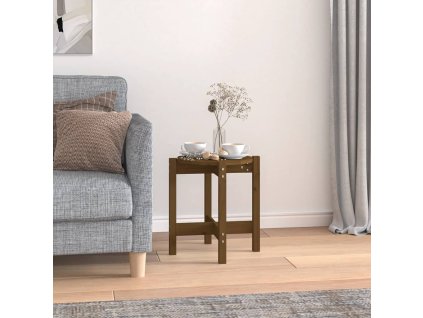 Konferenční stolek medově hnědý Ø 42,5 x 45 cm masivní borovice