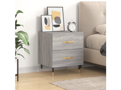 Noční stolek šedý sonoma 40 x 35 x 47,5 cm kompozitní dřevo