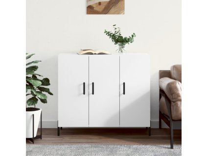 Příborník bílý 90 x 34 x 80 cm kompozitní dřevo