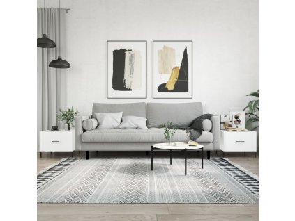 Konferenční stolky 2 ks lesklé bílé 50x50x40cm kompozitní dřevo