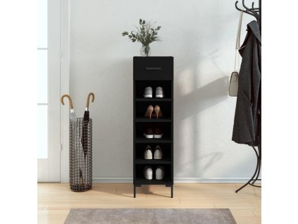 Botník černý 30 x 35 x 105 cm kompozitní dřevo