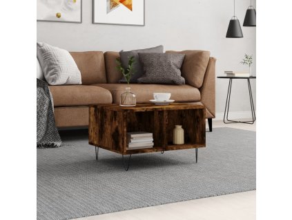 Konferenční stolek kouřový dub 60x50x36,5 cm kompozitní dřevo