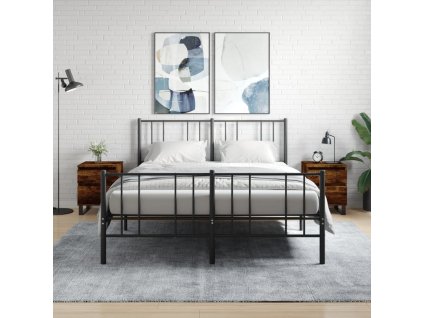 Noční stolky 2 ks kouřový dub 40 x 35 x 50 cm kompozitní dřevo