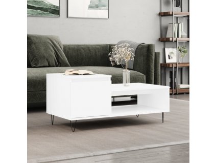 Konferenční stolek bílý 100 x 50 x 45 cm kompozitní dřevo