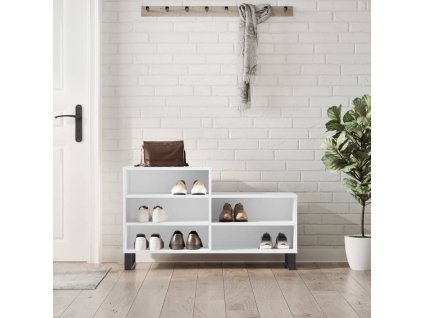Botník bílý 102x36x60 cm kompozitní dřevo