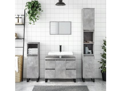 Koupelnová skříňka betonově šedá 80x33x60 cm kompozitní dřevo
