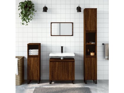 Koupelnová skříňka hnědý dub 58 x 33 x 60 cm kompozitní dřevo