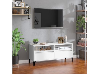 TV skříňka bílá 100 x 34,5 x 44,5 cm kompozitní dřevo
