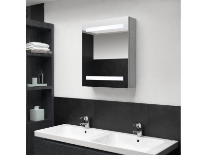 LED koupelnová skříňka se zrcadlem betonově šedá 50x14x60 cm