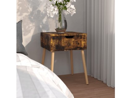 Noční stolek kouřový dub 40 x 40 x 56 cm kompozitní dřevo