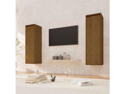 Nástěnné skříňky 2 ks medově hnědé 30x30x100cm masivní borovice