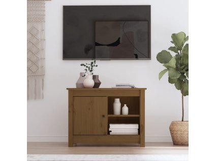 TV skříňka medově hnědá 70 x 36,5 x 52 cm masivní borové dřevo