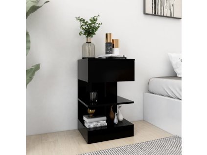 Noční stolek černý 40 x 35 x 65 cm kompozitní dřevo