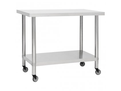 Kuchyňský pracovní stůl s kolečky 100x45x85 cm nerezová ocel