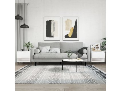 Konferenční stolky 2 ks lesklé bílé 50x46x50cm kompozitní dřevo