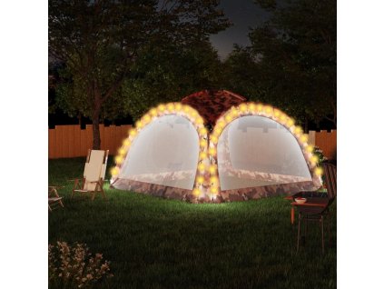 Party stan s LED světly 4 boční stěny 3,6x3,6x2,3 m maskáčový