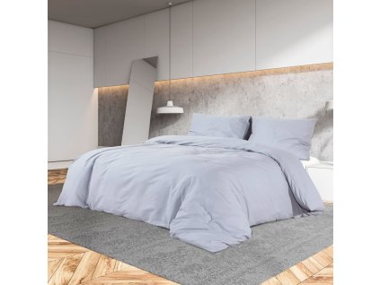 Sada ložního prádla šedá 240 x 220 cm lehké mikrovlákno