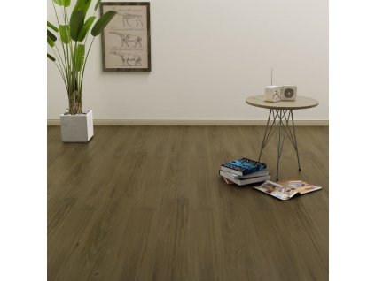 Samolepící podlahová prkna 4,46 m² 3 mm PVC hnědá