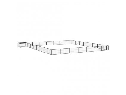 32panelová ohrádka pro psy černá 100 x 50 cm práškovaná ocel