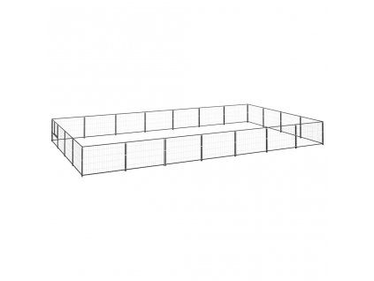 Psí kotec černý 28 m² ocel 3082146