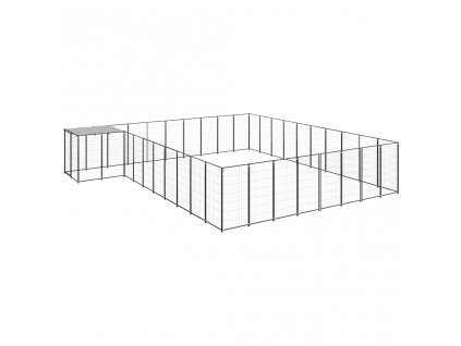 Psí kotec černý 25,41 m² ocel