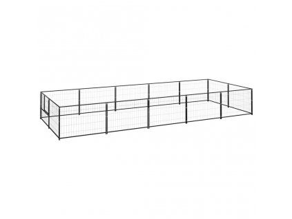 Psí kotec černý 10 m² ocel 3082112