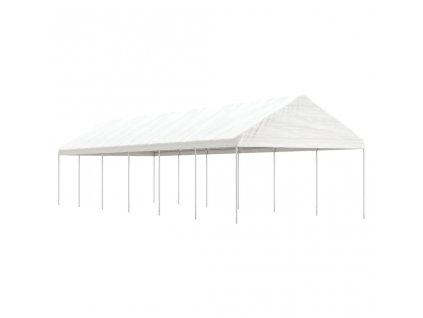 Altán se střechou bílý 13,38 x 4,08 x 3,22 m polyethylen