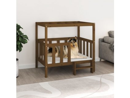 vidaXL Pelíšek pro psy medově hnědý 105,5x83,5x100 cm masivní borovice