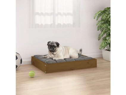 Pelíšek pro psy medově hnědý 61,5 x 49 x 9 cm masivní borovice