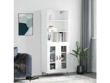 Skříň highboard bílá 69,5 x 34 x 180 cm kompozitní dřevo