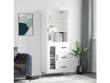 Skříň highboard bílá 69,5 x 34 x 180 cm kompozitní dřevo