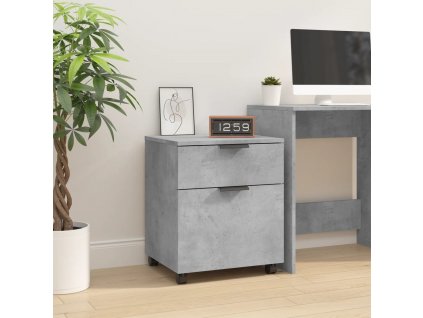 Mobilní kartotéka na kolečkách betonově šedá 45 x 38 x 54 cm