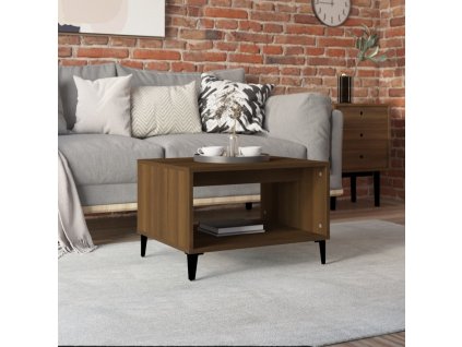 Konferenční stolek hnědý dub 60 x 50 x 40 cm kompozitní dřevo