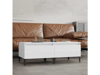 Odkládací stolky 2 ks lesklé bílé 50x46x35 cm kompozitní dřevo