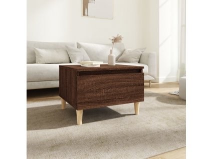Odkládací stolek hnědý dub 50 x 46 x 35 cm kompozitní dřevo