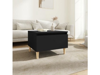 Odkládací stolek černý 50 x 46 x 35 cm kompozitní dřevo