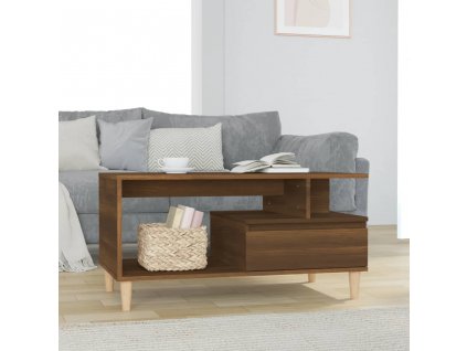 Konferenční stolek hnědý dub 90x49x45 cm kompozitní dřevo