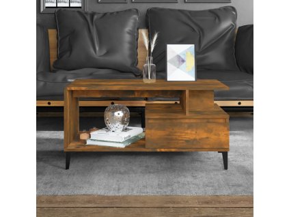 Konferenční stolek kouřový dub 90x49x45 cm kompozitní dřevo