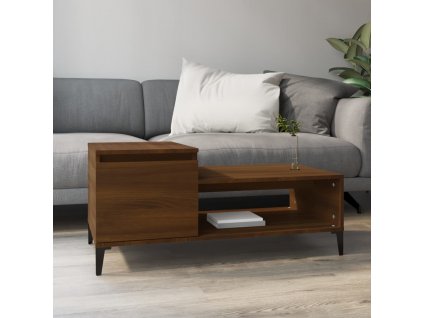 Konferenční stolek hnědý dub 100x50x45 cm kompozitní dřevo