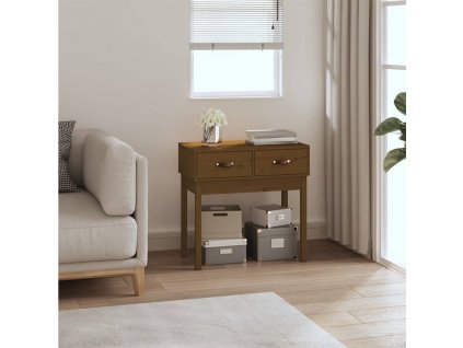 Konzolový stolek medově hnědý 76,5x40x75cm masivní borové dřevo